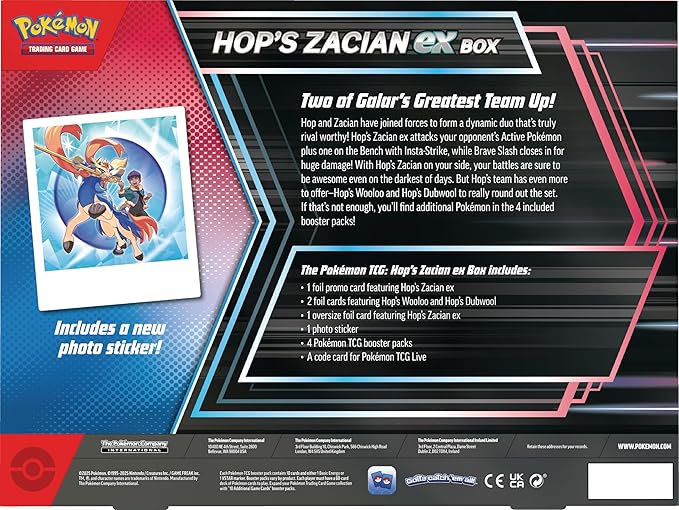 Contenido Hop's Zacian ex Box